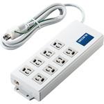 T-H0520SR 延長コード 電源タップ コンセント 2m 3P 8個口 ボックス型 マグネット RoHS指令準拠 エレコム