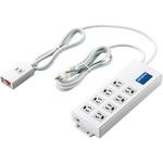 T-H0520TSR 延長コード 電源タップ コンセント 2m 3P 8個口 2P×1個口 ボックス型 手元一括スイッチ マグネット エレコム