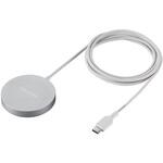EC-MA01SV ワイヤレス充電器 Qi 認証 Qi2 対応 15W / 7.5W / 5W マグネット式 卓上 ケーブル一体 1.5m 置くだけ充電器 エレコム