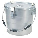 6L アルミ 二重保温食缶クリップ付C型シルバー 森中製作所
