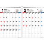 64528 【K5】 2026年 書き込み式シンプル壁掛けカレンダー[2ヵ月/A3] 永岡書店