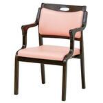 スタッキングチェア 半ひじ・グリップ付 2脚入 ブラウン Care-111-AC BR ALシリーズ 貞苅椅子製作所