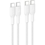 BoostCharge Pro USB-C to USB-C 編組ケーブル 240W 1M ホワイト 2本セット BELKIN(ベルキン)