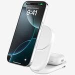 UltraCharge Qi2 25W 2-in-1 折りたたみ式マグネット充電器 ラウンド型 ホワイト BELKIN(ベルキン)