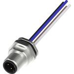 M12 A-code機器側， M12レセプタクル， Aコード， オス，リアマウント0.5mハーネス付 ハーティング