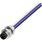 M8 A-code機器側， M8レセプタクル， Aコード， オス，リアマウント0.5mハーネス付 ハーティング
