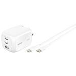 WCH016QC2MWH-B6 BoostCharge Pro 3ポート GaN充電器 100W プラグ交換式 USB-C to C 2mケーブル付き BELKIN(ベルキン)