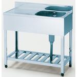 一槽水切付シンク右水槽(SUS430) アズマ