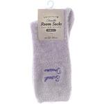 LC242287 婦人 シェニール ルームソックス/刺繍付/ラベンダー ゴートレイド