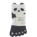 婦人 五本指ソックス/指先プリント/パンダ・耳付/かかとあり ゴートレイド