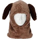 あったかボア フード付ネックウォーマー/たれ耳犬/ブラウン ゴートレイド