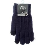 GG239881 紳士 裏起毛ニットグローブ/タッチパネル対応/ロングカフ/ネイビー ゴートレイド