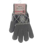 LG242560 婦人 裏起毛ニットグローブ/アーガイル柄/タッチパネル対応/チャコールグレー ゴートレイド
