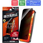 LN-MIM25FGLN iPhone 17/17 Pro/iPhone 16 Pro ガラスフィルム「GLASS PREMIUM FILM Lite」 覗き見防止180° MSソリューションズ
