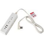 コード付6個口USBタップ PD対応 超速充電 最大20W給電可 雷ガード付 コンセント6個口+USB3ポート コンパクト スッキリ配線L型プラグ 保護被ふく付安全構造 ELPA