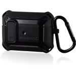 AirPods Proケース ZEROSHOCK Lock 耐衝撃 TPU ポリカーボネート アルミ合金 カラビナ付き エレコム