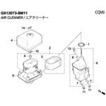17210-Z4M-821 GX120T3-SM11 エレメント、クリーナ(デュアル) ホンダ