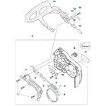 ゼノア エンジンチェーンソー GZ2800T 部品 チェンブレーキおよびクラッチカバー ゼノア