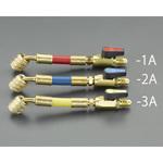 EA104SB-3A 1/4"x5/16" ボールバルブ付異径ホースアダプター(黄) エスコ