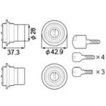 DCZZ5013 シリンダーセット 2ロック取替用(MIWA JNシリンダー)DCZZ5013 トステム(LIXIL)