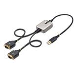 2P1FFC-USB-SERIAL USB - RS232Cシリアル変換ケーブル/ストレート/USB 2.0/61cm/2ポート/COM保持機能/ESD保護/各種OS対応/シリアルコンバーター StarTech.com