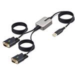 2P6FFC-USB-SERIAL USB - RS232Cシリアル変換ケーブル/ストレート/USB 2.0/4m/2ポート/COM保持機能/ESD保護/各種OS対応/DB9シリアルコンバーター StarTech.com