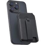 MagSafe カードケース スタンド iPhone用 磁気防止シート付 3枚収納 マット素材 バンド付 MAGKEEP エレコム