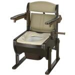 木製きらく 片付け簡単トイレ肘掛跳ね上げN Richell(リッチェル)