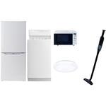 家電セット 寮 オフィス 事務所 新生活家電 5点セット (6kg洗濯機 106L冷蔵庫 オーブンレンジ シーリングライト 軽量クリーナー) YAMAZEN(山善)