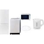 家電セット 寮 オフィス 事務所 新生活家電 5点セット (8kg洗濯機 173L冷蔵庫 オーブンレンジ シーリングライト 電気ケトル) YAMAZEN(山善)