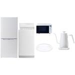 家電セット 寮 オフィス 事務所 新生活家電 5点セット (6kg洗濯機 106L冷蔵庫 オーブンレンジ シーリングライト 温調ケトル) YAMAZEN(山善)
