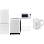 家電セット 寮 オフィス 事務所 新生活家電 5点セット (8kg洗濯機 173L冷蔵庫 電子レンジ シーリングライト 電気ケトル) YAMAZEN(山善)