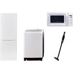 家電セット 寮 オフィス 事務所 新生活家電 4点セット (8kg洗濯機 173L冷蔵庫 電子レンジ 軽量クリーナー) YAMAZEN(山善)