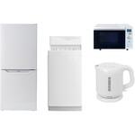 家電セット 寮 オフィス 事務所 新生活家電 4点セット (6kg洗濯機 106L冷蔵庫 オーブンレンジ 電気ケトル) YAMAZEN(山善)