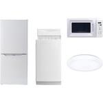家電セット 寮 オフィス 事務所 新生活家電 4点セット (6kg洗濯機 106L冷蔵庫 電子レンジ シーリングライト) YAMAZEN(山善)