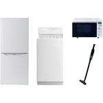 家電セット 寮 オフィス 事務所 新生活家電 4点セット (6kg洗濯機 106L冷蔵庫 オーブンレンジ 軽量クリーナー) YAMAZEN(山善)