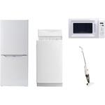 家電セット 寮 オフィス 事務所 新生活家電 4点セット (6kg洗濯機 106L冷蔵庫 電子レンジ スティッククリーナー) YAMAZEN(山善)