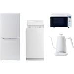 家電セット 寮 オフィス 事務所 新生活家電 4点セット (6kg洗濯機 106L冷蔵庫 オーブンレンジ 温調ケトル) YAMAZEN(山善)