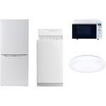 家電セット 寮 オフィス 事務所 新生活家電 4点セット (6kg洗濯機 106L冷蔵庫 オーブンレンジ シーリングライト) YAMAZEN(山善)