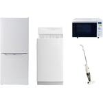 家電セット 寮 オフィス 事務所 新生活家電 4点セット (6kg洗濯機 106L冷蔵庫 オーブンレンジ スティッククリーナー) YAMAZEN(山善)
