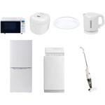 家電セット 寮 オフィス 事務所 新生活家電 7点セット (6kg洗濯機 106L冷蔵庫 オーブンレンジ 炊飯器 シーリングライト 電気ケトル スティッククリーナー) YAMAZEN(山善)