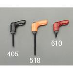 EA948CB-613 M5x25mm 雄ねじミニクランプレバー(レッド) エスコ