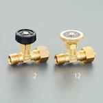 EA426CA-2 R 1/4"x 8mm ニードルバルブ(樹脂ハンドル/フレアーナット エスコ