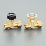 EA426CA-12 R 1/4"x 8mm ニードルバルブ(黄銅ハンドル/フレアーナット エスコ