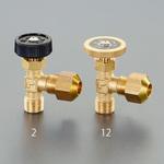 EA426CG-12 R 1/4"x 8mm ニードルバルブ(黄銅ハンドル/フレアーナット エスコ