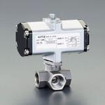 EA470BW-103 Rc 3/8"  空圧式三方ボールバルブ(ステンレス製) エスコ