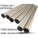 TU.T.6 Cafe Racer Tubo titanio seamleSs D42，4mm×1mm L1000mm Titanio seamless Gr.1 TUBE AISI Tig GPR Exhaust (ジーピーアールエキゾースト)
