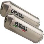 CAT.71.SAT Original For Aprilia Etv Caponord 1000 Ral. 2001/07 Pair Homologated Slip-On Catalized Satinox GPR Exhaust (ジーピーアールエキゾースト)