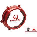 CA201RPR クリアオイルバス クラッチカバー with カーボン fiber inlay for Ducati Panigale Pramac Racing Lim. Ed. Red CNC Racing (シーエヌシーレーシング)