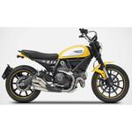 ZDSPECIALEVO-R ステンレス レーシング スリップオン + カーボン ヒートシールド DUCATI スクランブラー 800 (2015-2019) ZARD (ザード)